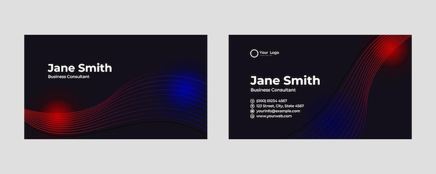 Vector futuristic business card design. modern shape with abstract game and technology concept. luxury dark gradient background. vector illustration print template