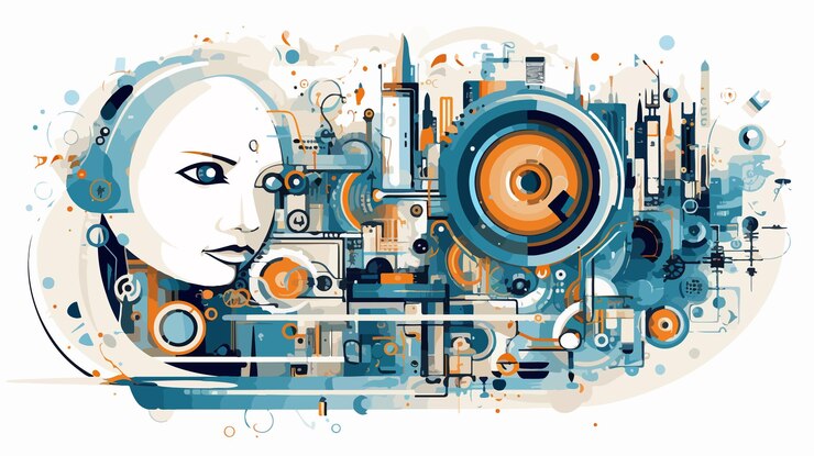 Vector futuristic cartoon vector background design