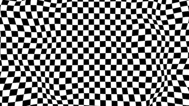 Futuristic checkerboard wave Abstract vector wave with moving squares Chess board background