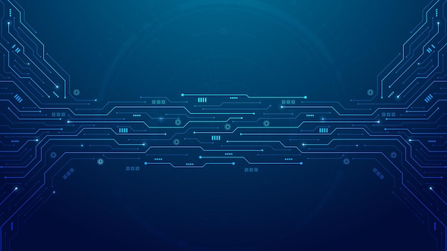 futuristic circuit board abstract digital background with circuit board texture ai artificial intelligence motherboard and html code large data processing database concept vector illustration