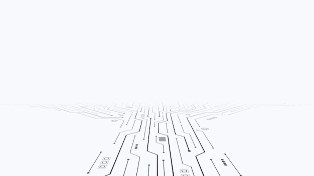 Futuristic circuit board Abstract isometric background with circuit board texture AI Artificial Intelligence Motherboard and HTML code Large data processing database concept Vector illustration