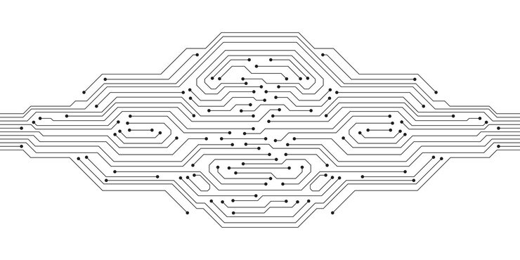 Vector futuristic circuit board isolate on white background circuit board texture ai artificial intelligence motherboard and html code large data processing database concept vector illustration