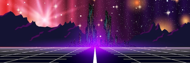 Vector futuristic city vector concept illustration