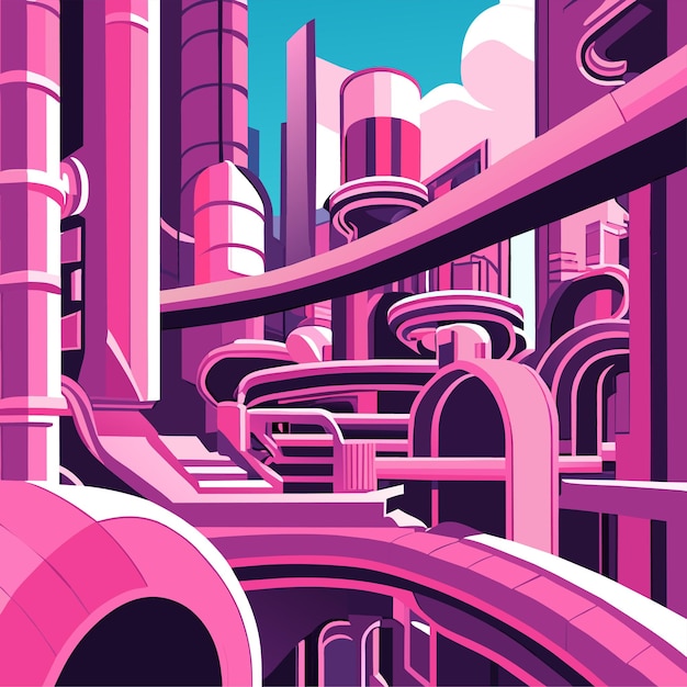 futuristic city view vector art