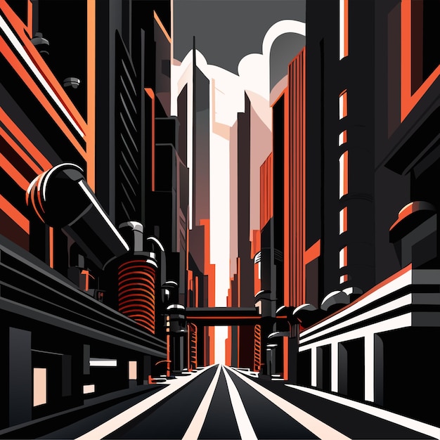 futuristic city view vector art