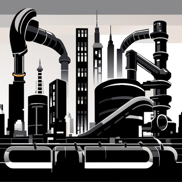 Vector futuristic city view vector art