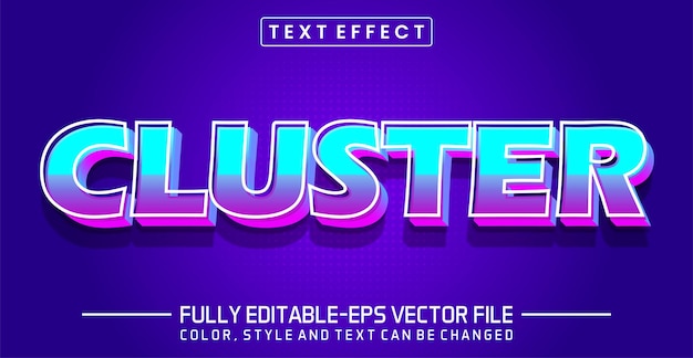 Futuristic Cluster text effect graphic editable template