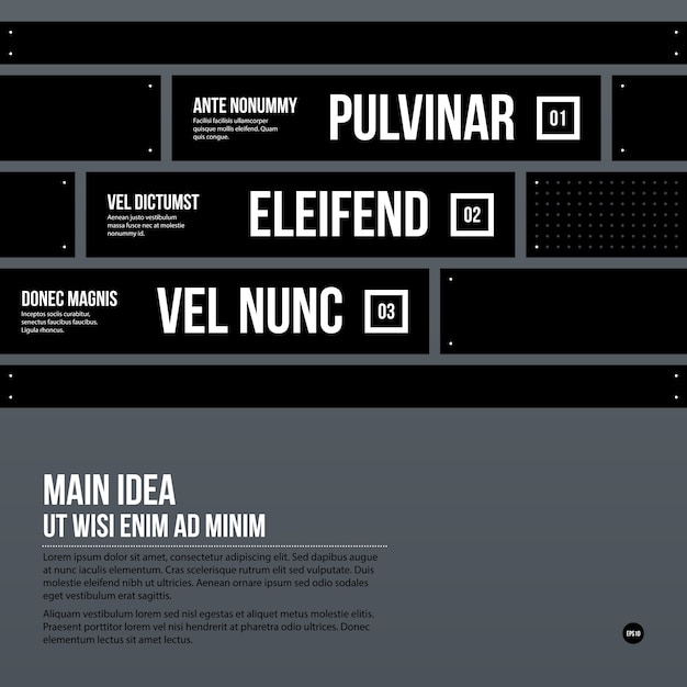 Futuristic corporate chart template on gray background. Useful for presentations and marketing media.