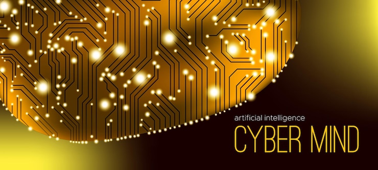 Vector futuristic cyber mind concept