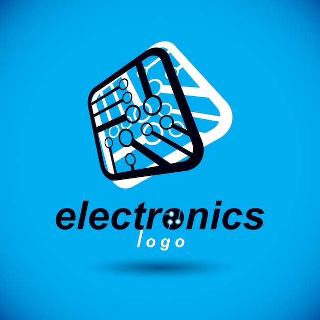 Vector futuristic cybernetic scheme, vector motherboard. digital element, square circuit board. electronic microprocessor logo.