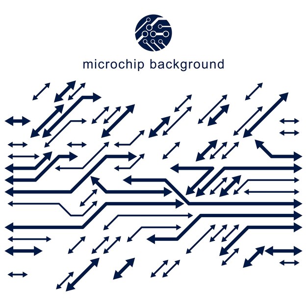 Vettore schema cibernetico futuristico, illustrazione della scheda madre vettoriale. elemento digitale, circuito stampato. fondo astratto di innovazione tecnologica con le frecce.