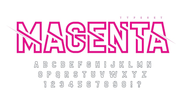 Set di caratteri originali abc di alfabeto dal design futuristico