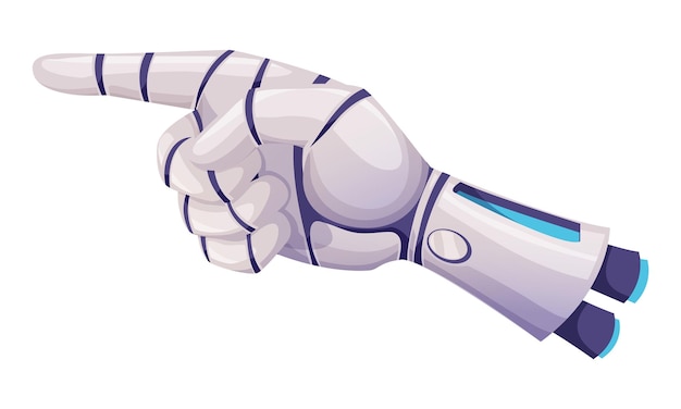 Design futuristico della mano del braccio meccanico robotico