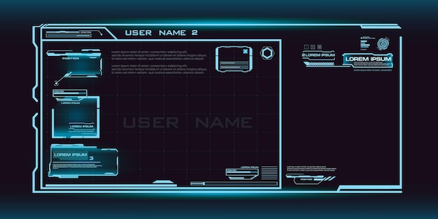 Futuristic digital frame digital frame technology virtual graphical user interface interface design with frame hud gui ui futuristic info boxes layout templates