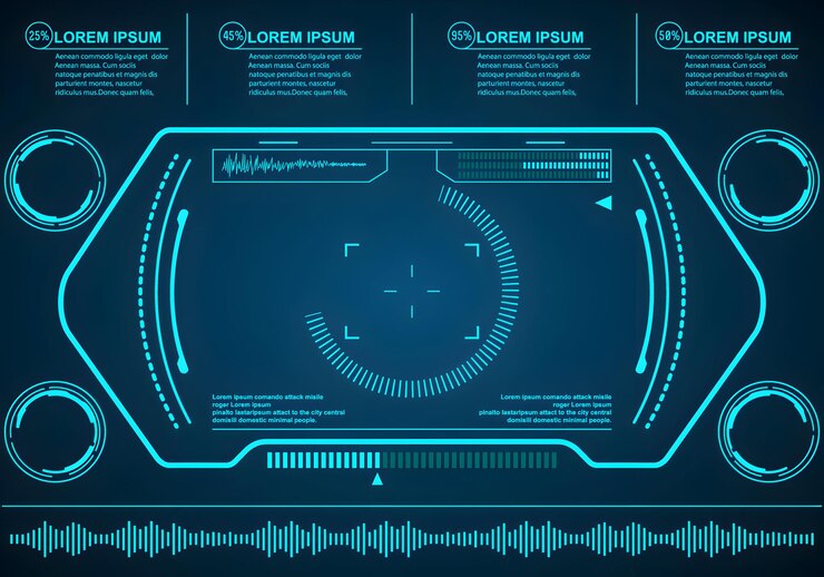 Vector futuristic digital interface screen