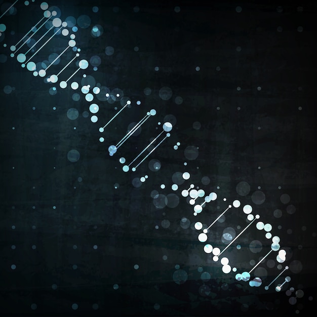 벡터 미래 dna, 추상 분자 세포 일러스트, 예술 개념