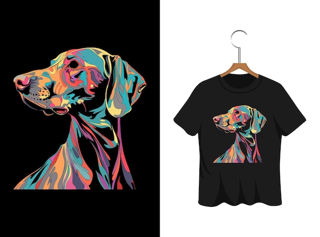 Иллюстрационный шаблон футуристической футболки для собак