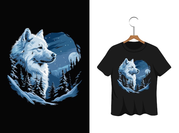 Futuristic dog t shirt illustration template