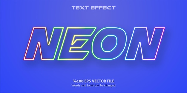 기술적인 뉘앙스가 있는 미래 지향적인 편집 가능한 글꼴 NEON