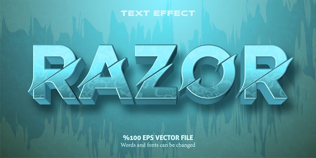 Vector futuristic editable font with technocratic nuance razor