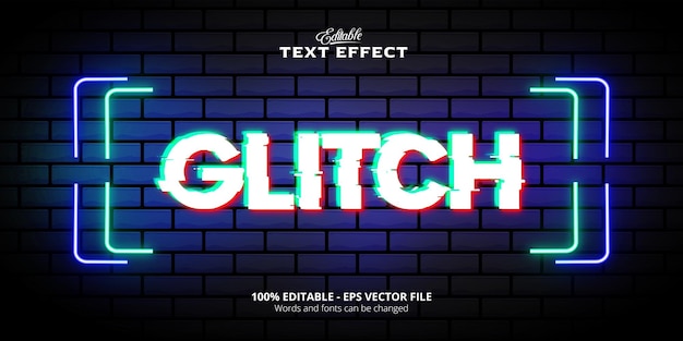 Futuristic and editable glitch text effect