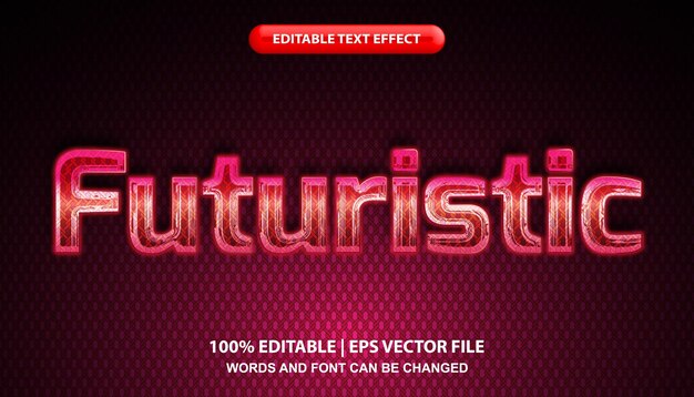 Futuristic editable text effect template, glowing pink neon light effect font style