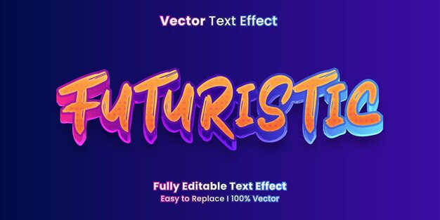 Futuristic editable vector text effect