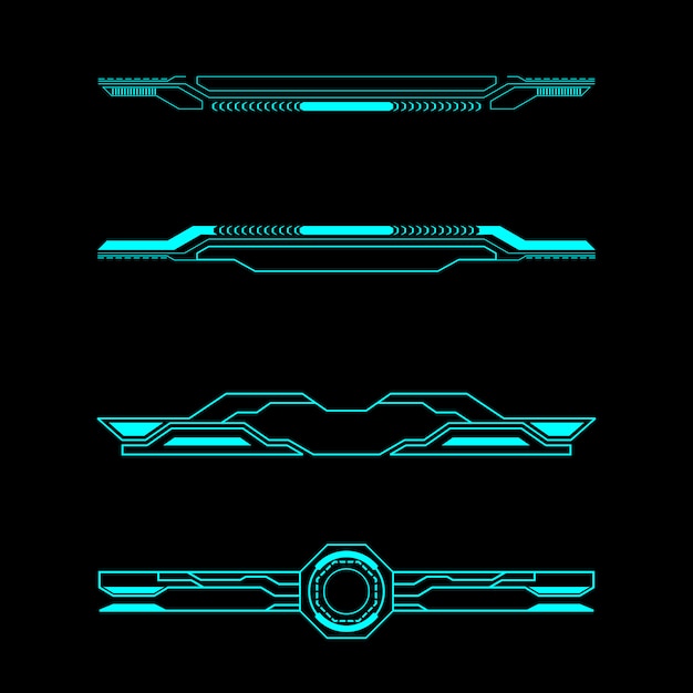 Futuristic ElementsヘッダーセットInterface Control Panel