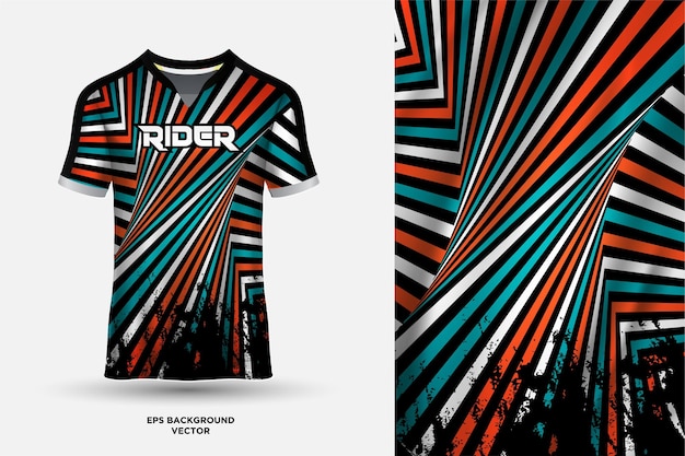 Футуристический и фантастический дизайн футболки, подходящий для спортивных гонок, футбольных игр и электронных видов спорта