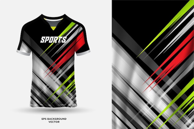 スポーツ レース サッカー ゲームと e スポーツ ベクトルに適した未来的で幻想的な T シャツ ジャージ デザイン