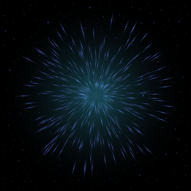 Futuristic firework lines with particle star dust