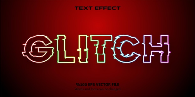 Vector futuristic font style glitch