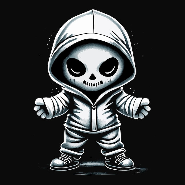 Premium Vector | Futuristic frontfacing halloween mascot full body ...