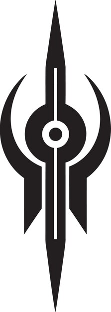 Vettore futuristic fusion logo vettoriale elegante che illustra cybernetic bliss techno threads icona nera elegante