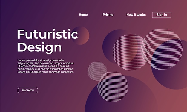 Futuristic geometric abstract landing page background