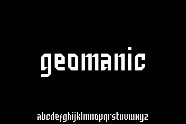 futuristic geometric modern font