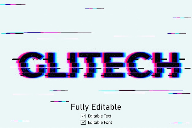 Vector futuristic glitch tekst effect voor videogame tekst voor bewerkbare cyberpunk glitch tekst effect