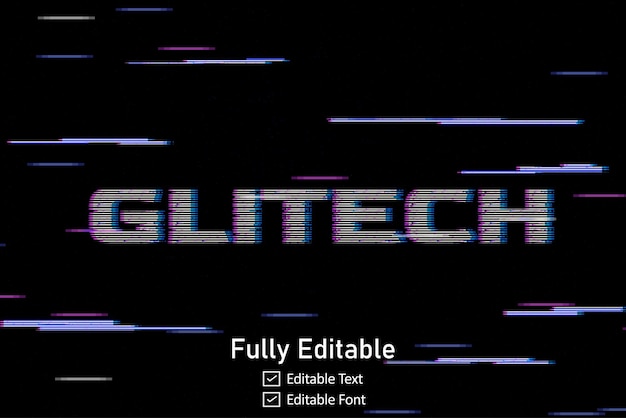 Futuristic Glitch tekst effect voor videogame tekst voor bewerkbare cyberpunk glitch tekst effect