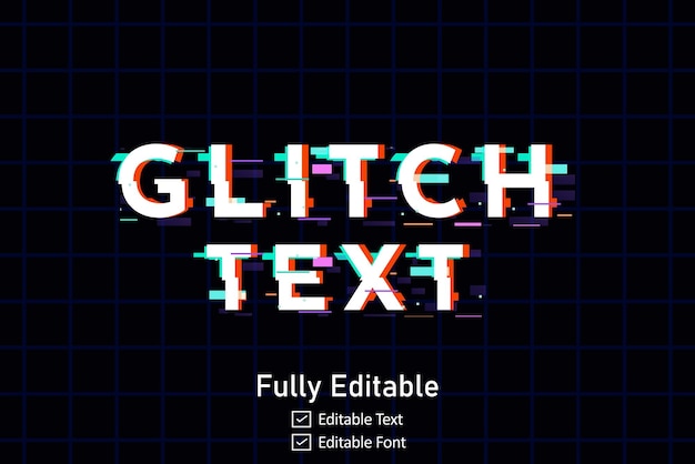 Futuristic Glitch tekst effect voor videogame tekst voor bewerkbare cyberpunk glitch tekst effect