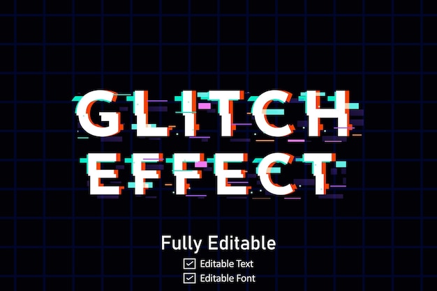Futuristic glitch tekst effect voor videogame tekst voor bewerkbare cyberpunk glitch tekst effect