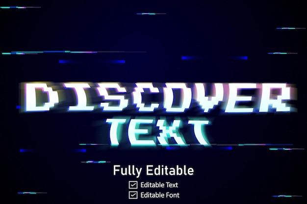 ベクトル フューチュリスティック・グリッチ・テキスト・エフェクト (futuristic glitch text effect) はビデオゲームのテキストに使用される編集可能なサイバーパンクのグリッチテキスト効果である