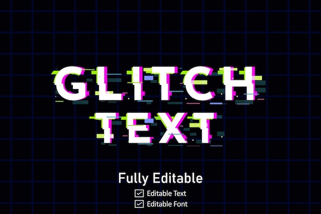 Vector futuristic glitch text effect for video game text for editable cyberpunk glitch text effect