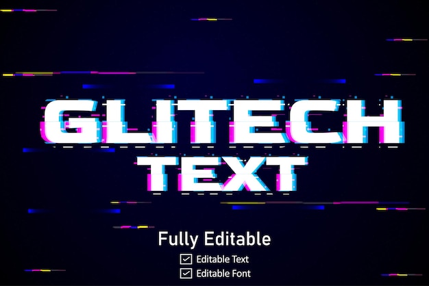 Futuristic glitch text effect for video game text for editable cyberpunk glitch text effect