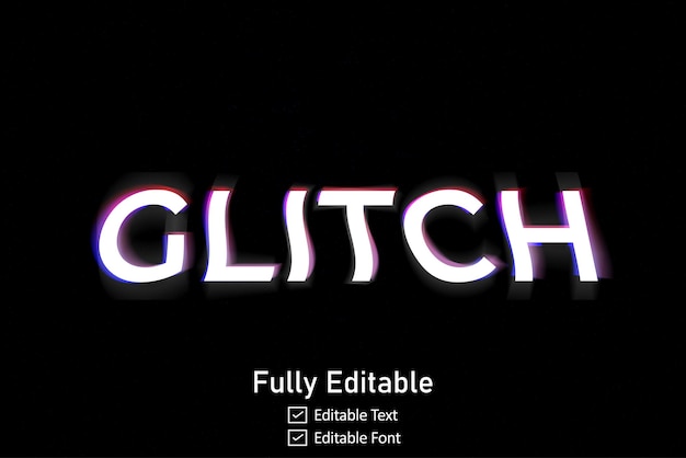 Футуристический текстовый эффект Glitch для видеоигр Текст для редактируемого киберпанкского текстового эффекта Glitch