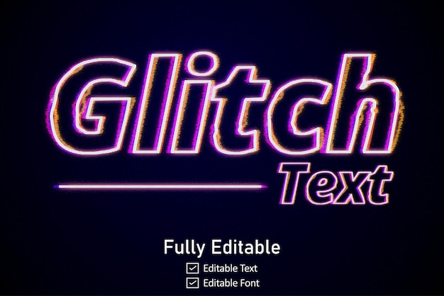 フューチュリスティック・グリッチ・テキスト・エフェクト (Futuristic Glitch Text Effect) はビデオゲームのテキストに使用される編集可能なサイバーパンクのグリッチテキスト効果である