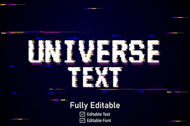 Vector futuristic glitch text effect for video game text for editable cyberpunk glitch text effect