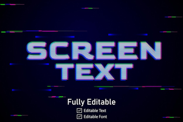 フューチュリスティック・グリッチ・テキスト・エフェクト (Futuristic Glitch Text Effect) はビデオゲームのテキストに使用される編集可能なサイバーパンクのグリッチテキスト効果である