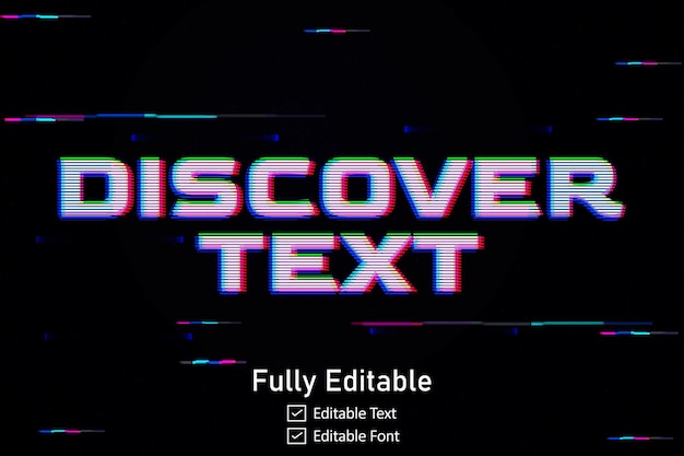 Futuristic glitch text effect for video game text for editable cyberpunk glitch text effect