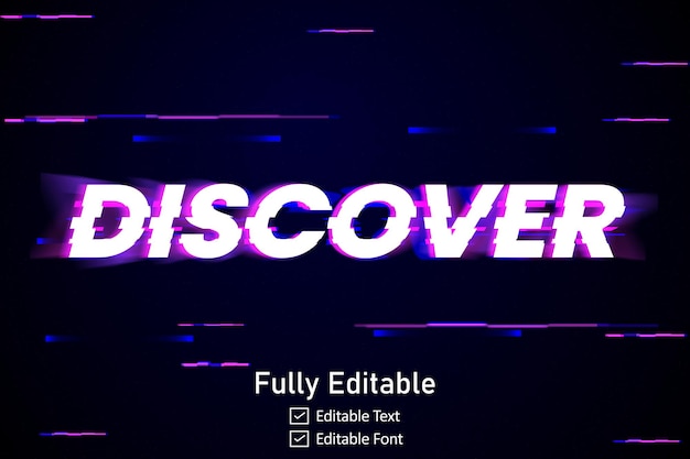 Футуристический текстовый эффект Glitch для видеоигр Текст для редактируемого киберпанкского текстового эффекта Glitch