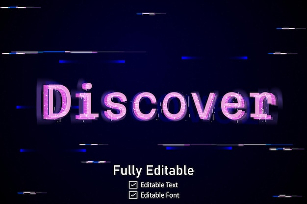 Футуристический текстовый эффект Glitch для видеоигр Текст для редактируемого киберпанкского текстового эффекта Glitch